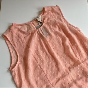 J. Crew Sleeveless Clip Dot Flounce Top